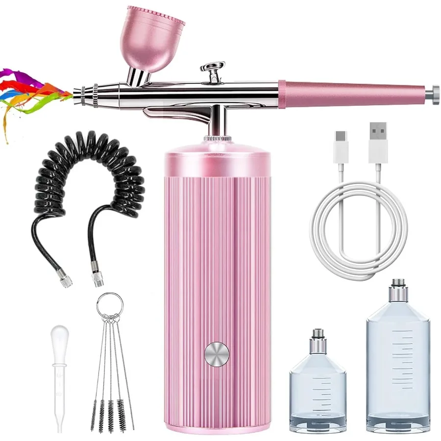 

Cordless Rechargeable Airbrush Kit with Portable Wireless Handheld Airbrush Gun for Nail Art Cake Decorating Makeup Application