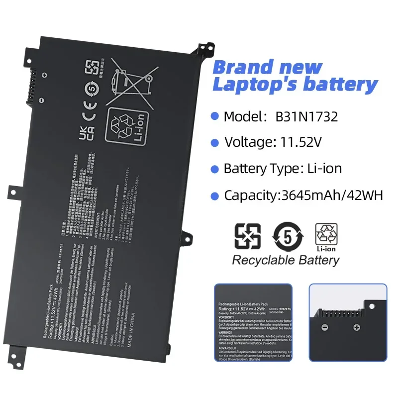 SKOWER B31N1732 Laptop Battery for ASUS VivoBook X430UA X430UF X430UN X430FA X430FN S4300F S4300U X571GT X571LH  X571G