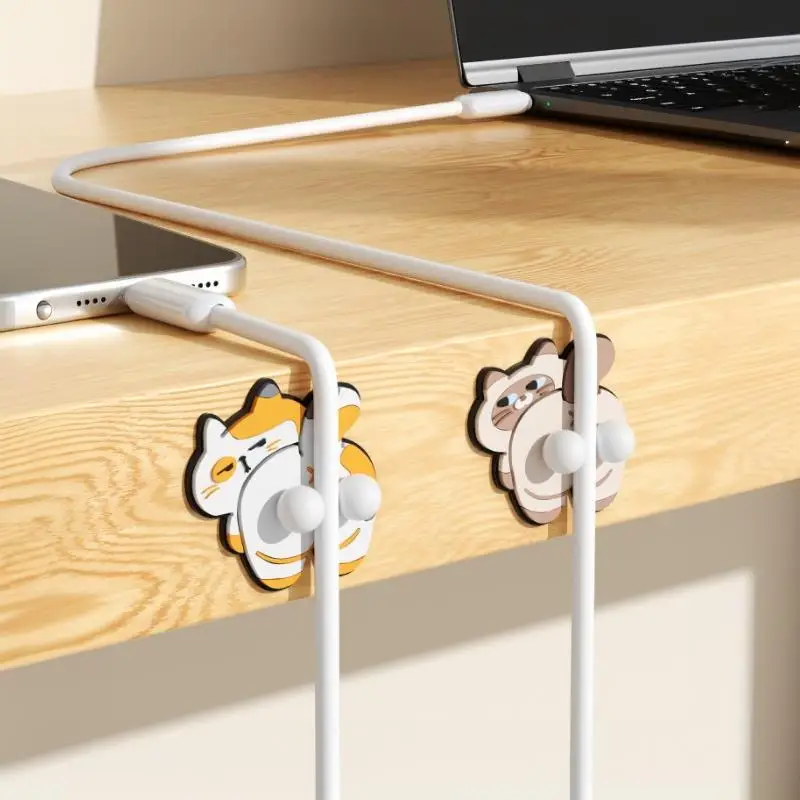 Mini Desktop Data Cable USB Type C Wire Organizer For Smart Phone Headset Chargar Cables Holder Protector