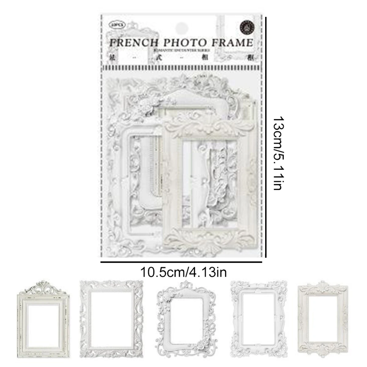 Hollow Embossed Photo Frame Material Paper Junk Journal Planner Scrapbooking Vintage Decor DIY Craft Cardstock