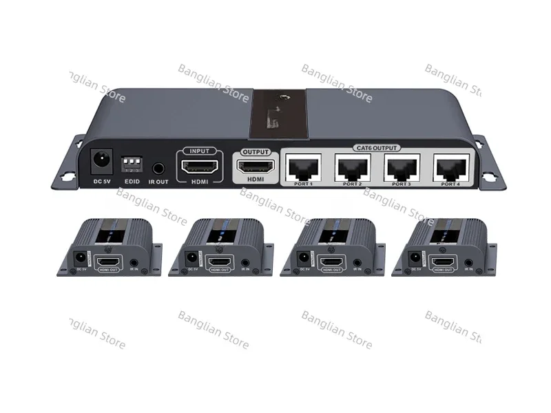 Suitable for Langqiang LKV714PRO HDMI One To Three, One To Four Network Cable Extension Distributor with HDMI Ring Out