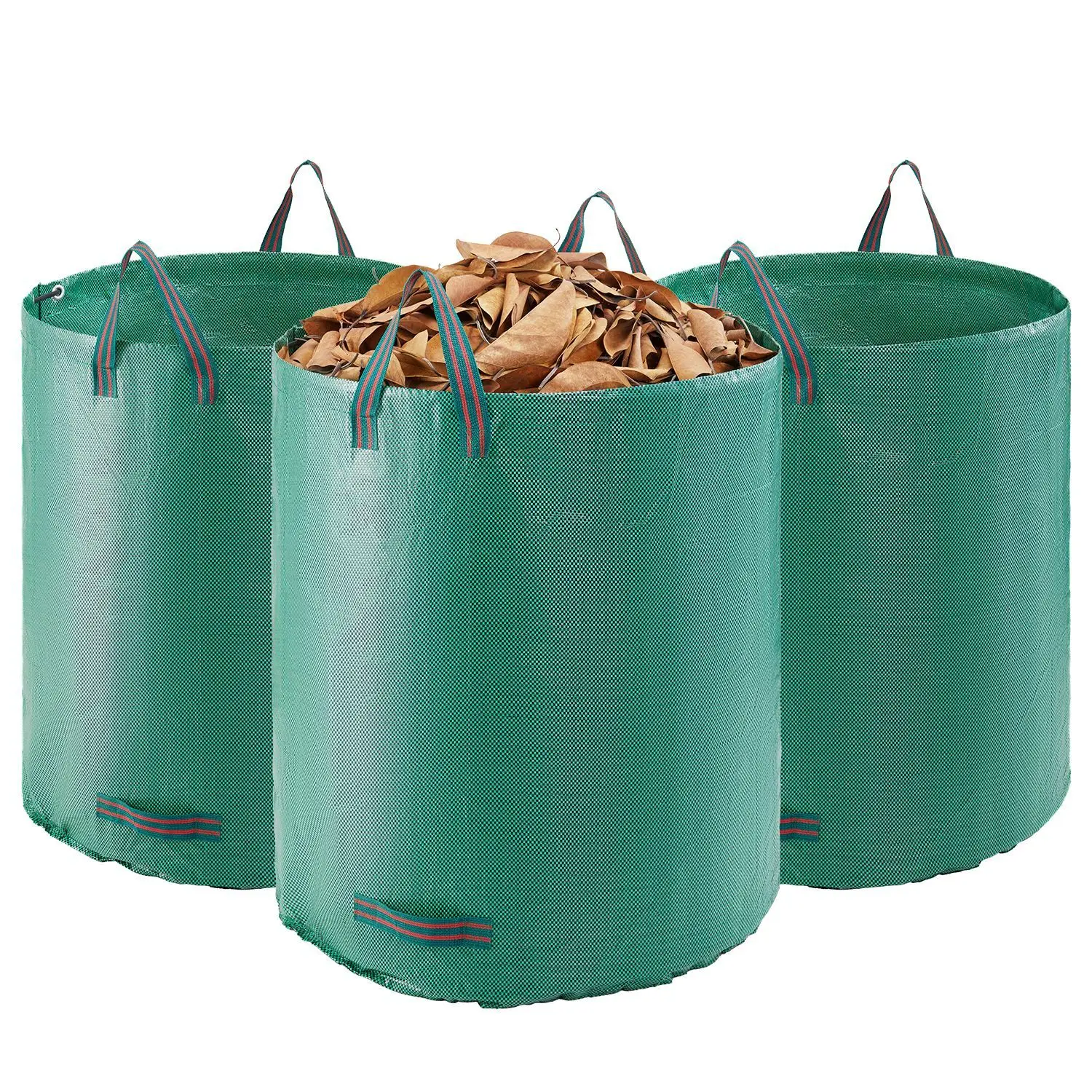 3-Pack 72 Gallon Reusable Yard Waste Bag, Large Lawn Garden Bags, Heavy Duty Collapsible Garden Leaf Trash Container, Stand-Up