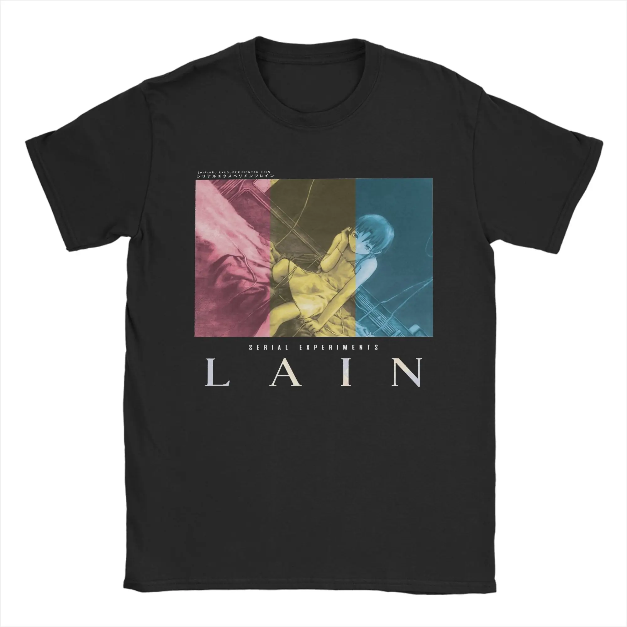 Serial Experiments Lain T Shirt for Men Women Cotton Hipster T-Shirt Crewneck 80s 90s Sci Fi Anime Tees Short Sleeve Tops Summer