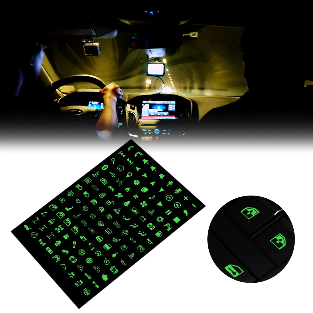 Multifunction Button Stickers Car Luminous Sticker Car Light Stickers Switch Relay Decoration Rocker Switch Label Circuit Panel