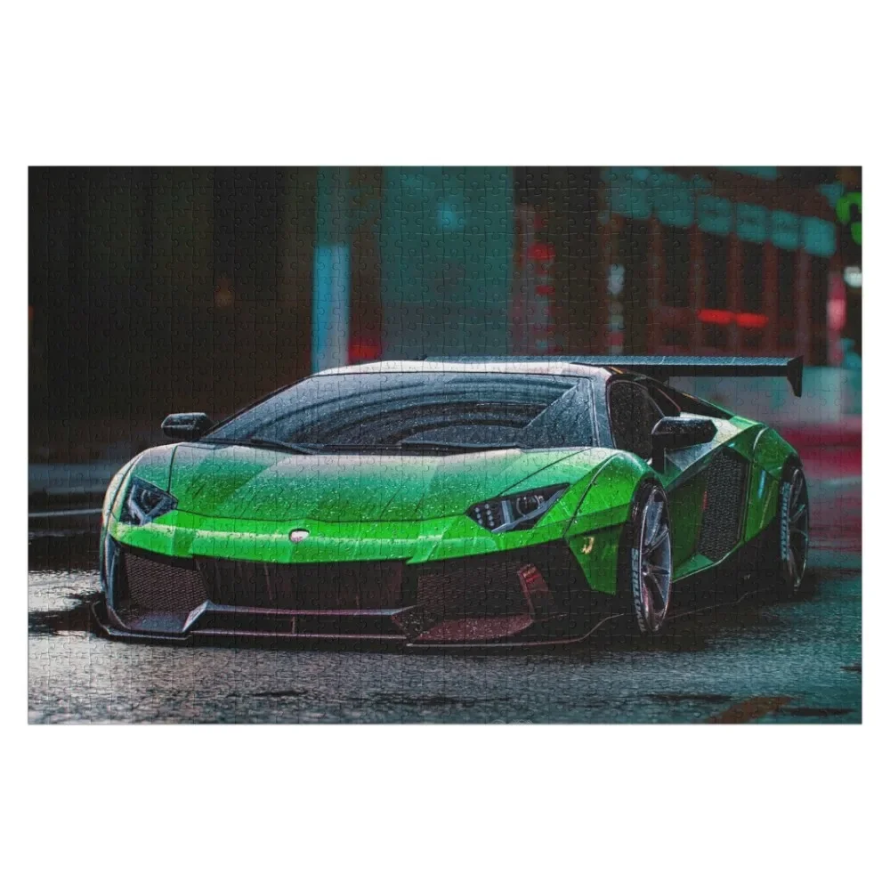 

Lambo Street Racing Пазл на заказ Детская игрушка Пользовательское имя Детская игрушка Персонализированный деревянный пазл с именем