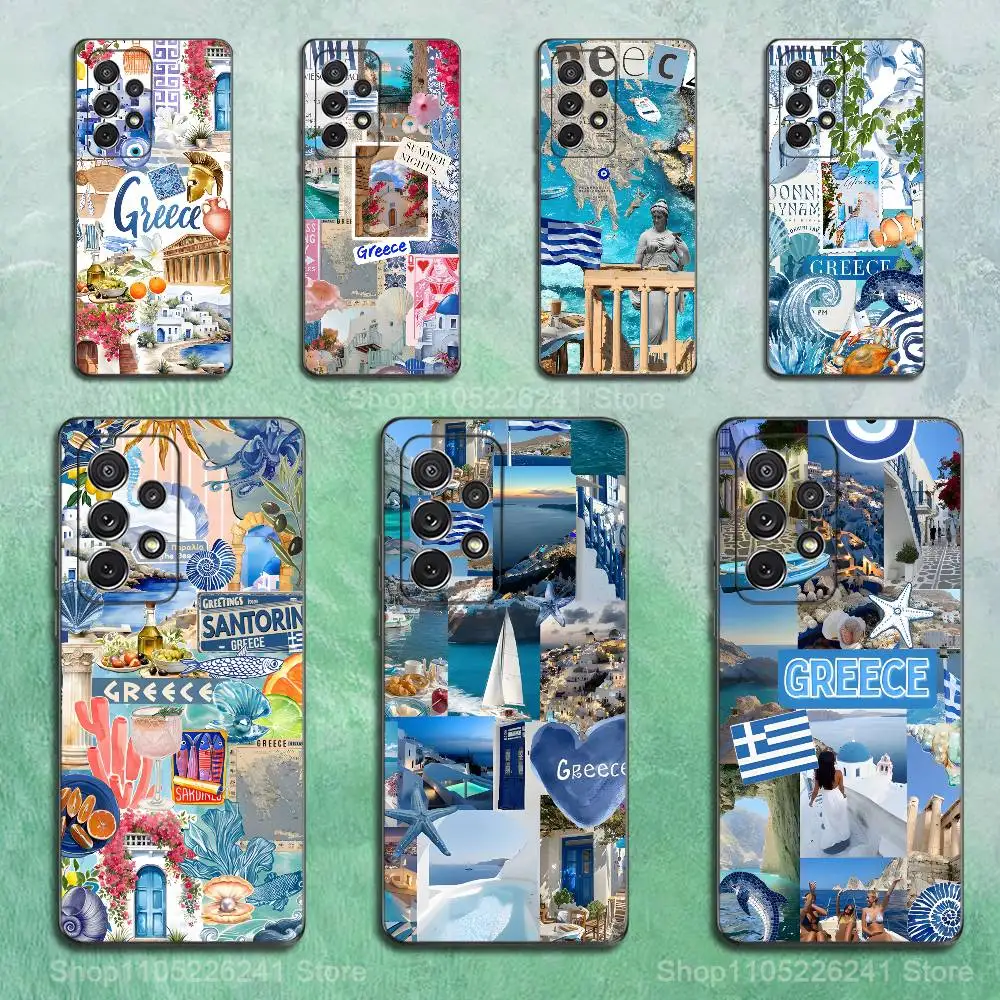 

Blue Art Greek Aegean Sea Phone Case For Samsung S9,S10,S20,S10,S21,S25,S24,S23,Ultra,FE,Plus,Lite,Soft Silicone Black Cover
