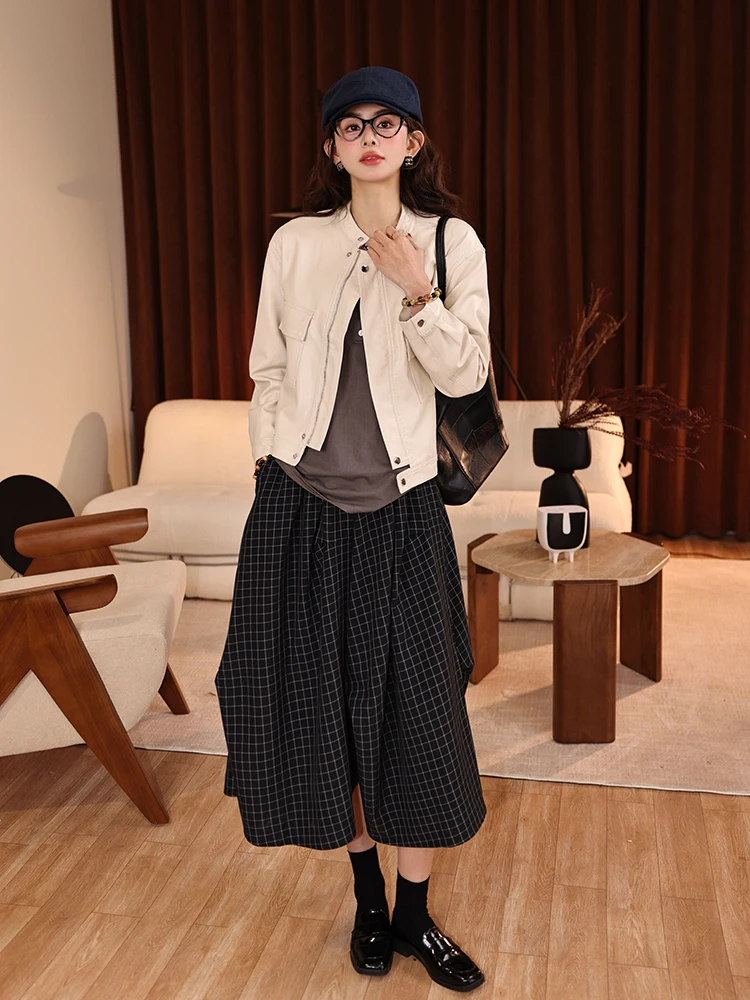 Chen Jiajie White Tea 2026 Nuova Giacca da Donna Versatile e Snellente, Vestibilità Ampia, per Primavera Autunno, Ideale per il Pendolarismo e la Moda