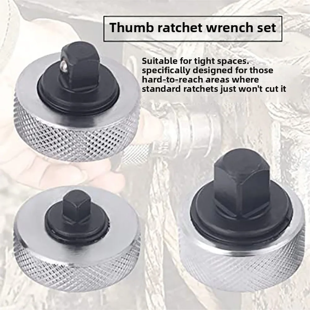 3PCS Ratchet Wrench Set 1/4 3/8 1/2 Inch Drive For MINI Palm Tool with Chrome Plated Tool Steel and Dual Way Mechanism