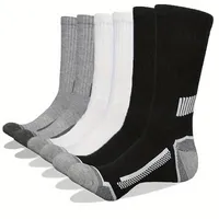6 Pairs of MEN'S Sports Socks, Sweat Absorbing, Comfortable and Breathable, Suitable for Basketball Training and Outdoor Running