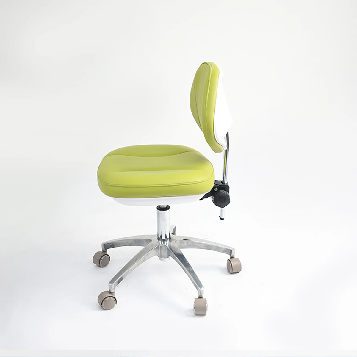 Grass Green Dental Stool, Height Adjustable Rolling Dentist Chair for Clinic