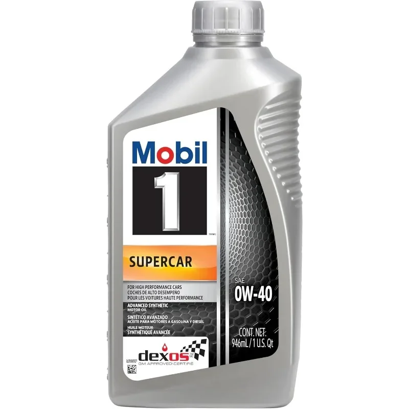 Best seller Mobil 1 Supercar Advanced Full Synthetic Motor Oil 0W-40, 6-pack of 1 quarts