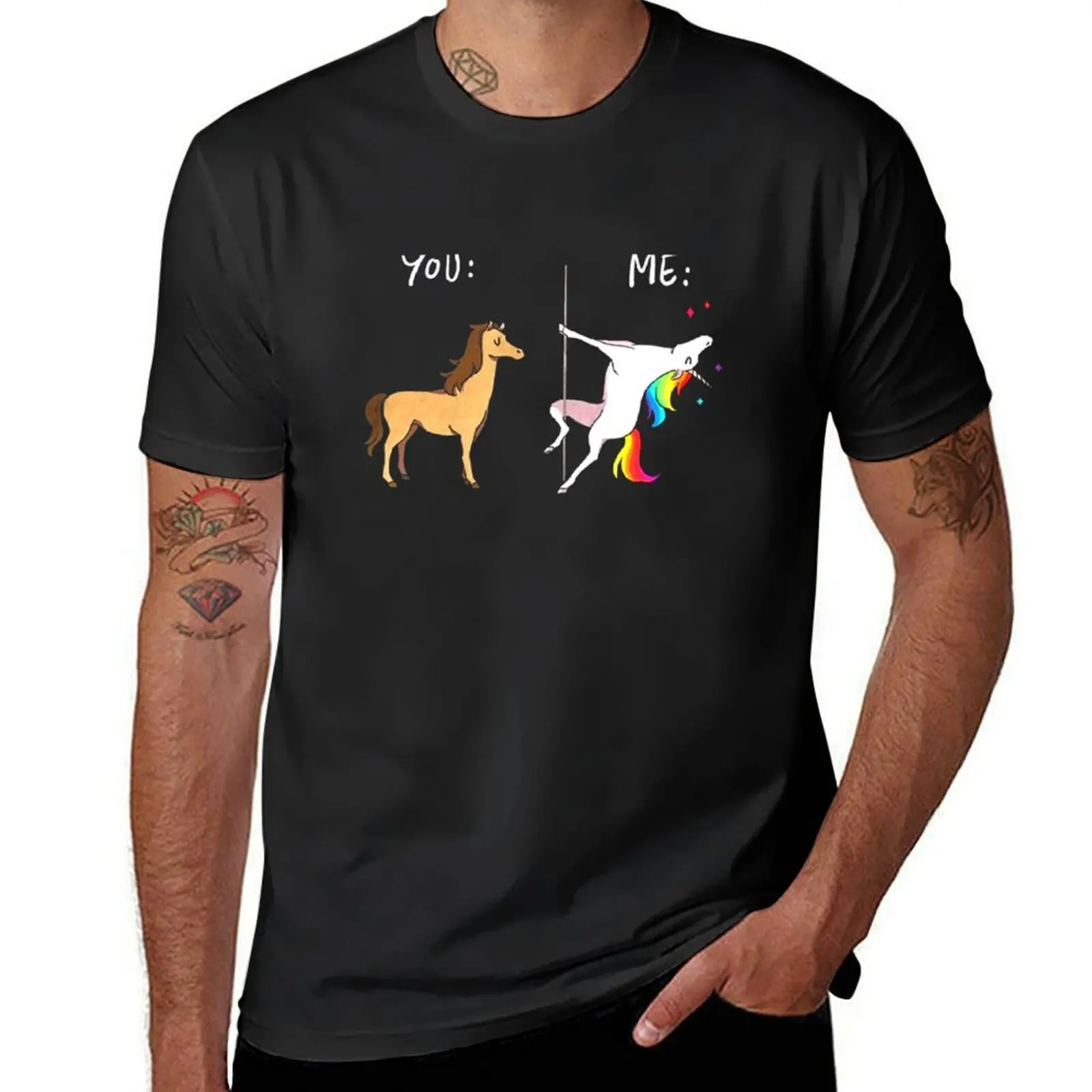 Me Unicorn You Horse Pole Dancing T-Shirt anime clothes tees men clothings