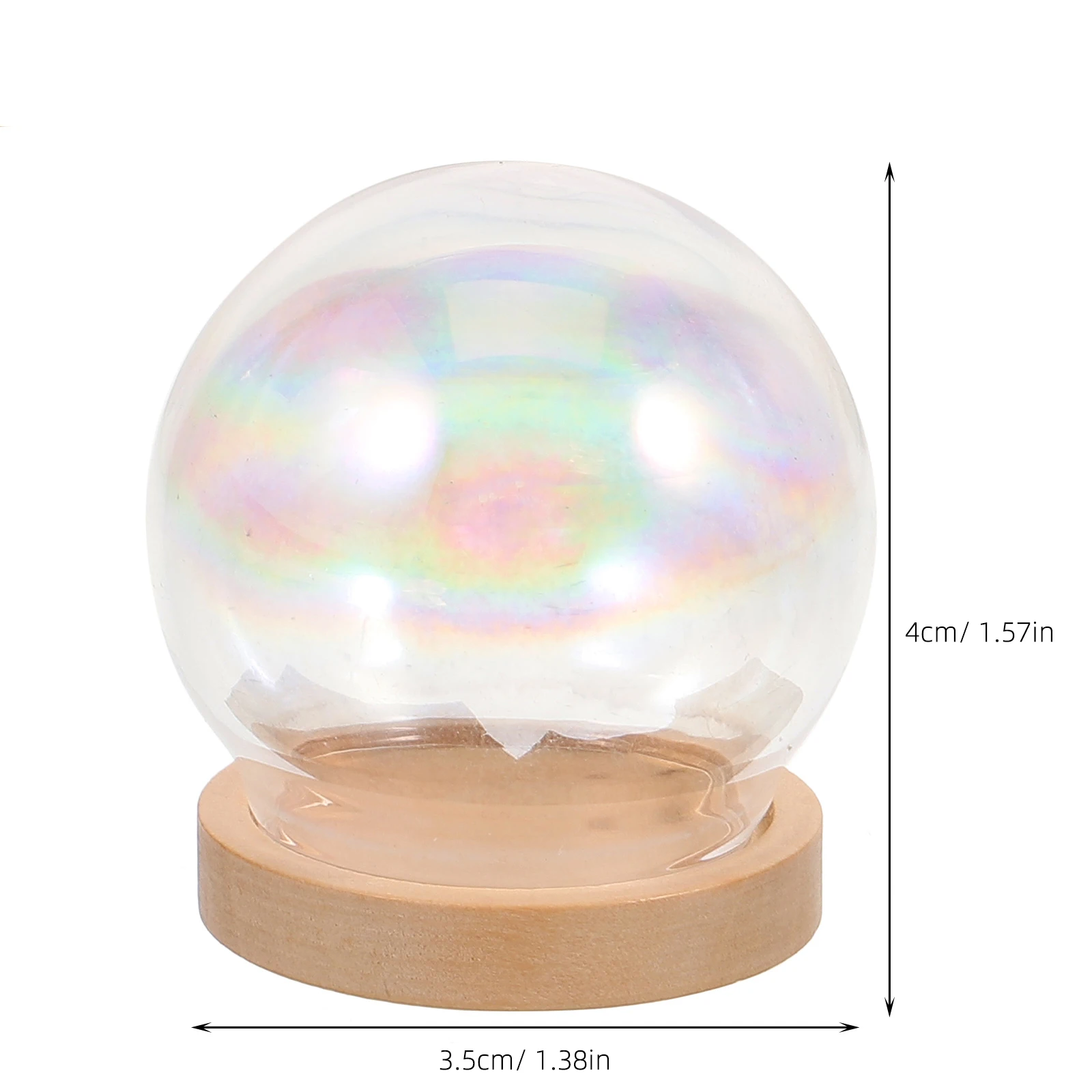 Glass Dome Wood Base Preserved Flower Cover For Diy Crafts Making Decorative Table Display Micro Landscape Ornament
