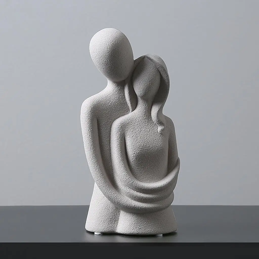 8inch Together Love Couple Figurines, Beloved Hugged Lovers Statue Sculpture Newlyweds, Wedding Shelf Decoration Ornament