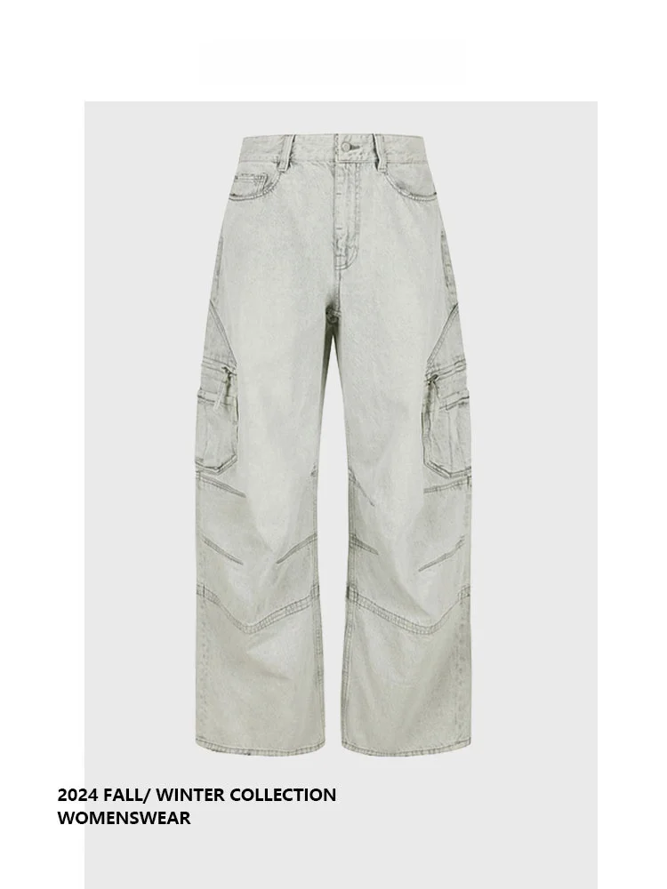 

Джинсы Forever 2 Workwear: широкие, свободные, простые в сочетании, стройнящие, осенне-зимние, новинка, джинсовые брюки