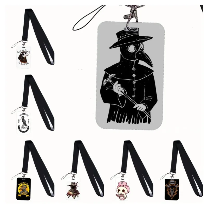 

Plague Doctor Keychain Lanyards for Keys ID Badge Holder Mobile Phone Rope Neck Straps Neckband Webbing Ribbon Accessories card