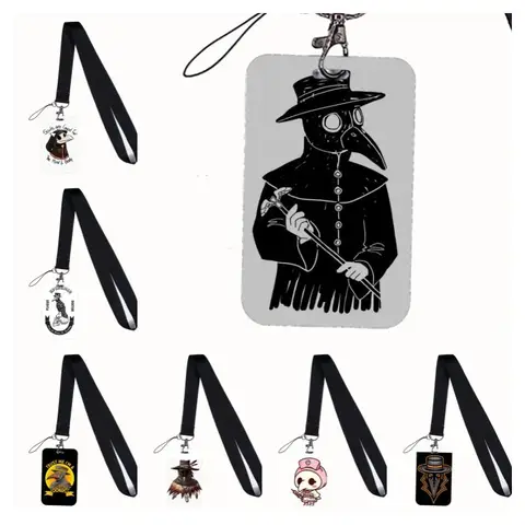 Plague Doctor Keychain Lanyards for Keys ID Badge Holder Mobile Phone Rope Neck Straps Neckband Webbing Ribbon Accessories card