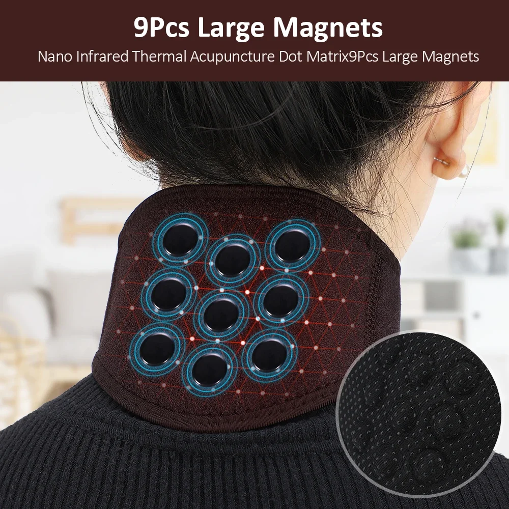 Magnetic Self-heating Neck Pad Tourmaline Infrared Therapy Muscle Relaxation Neck Protection Support Shoulder Straps Relaxation