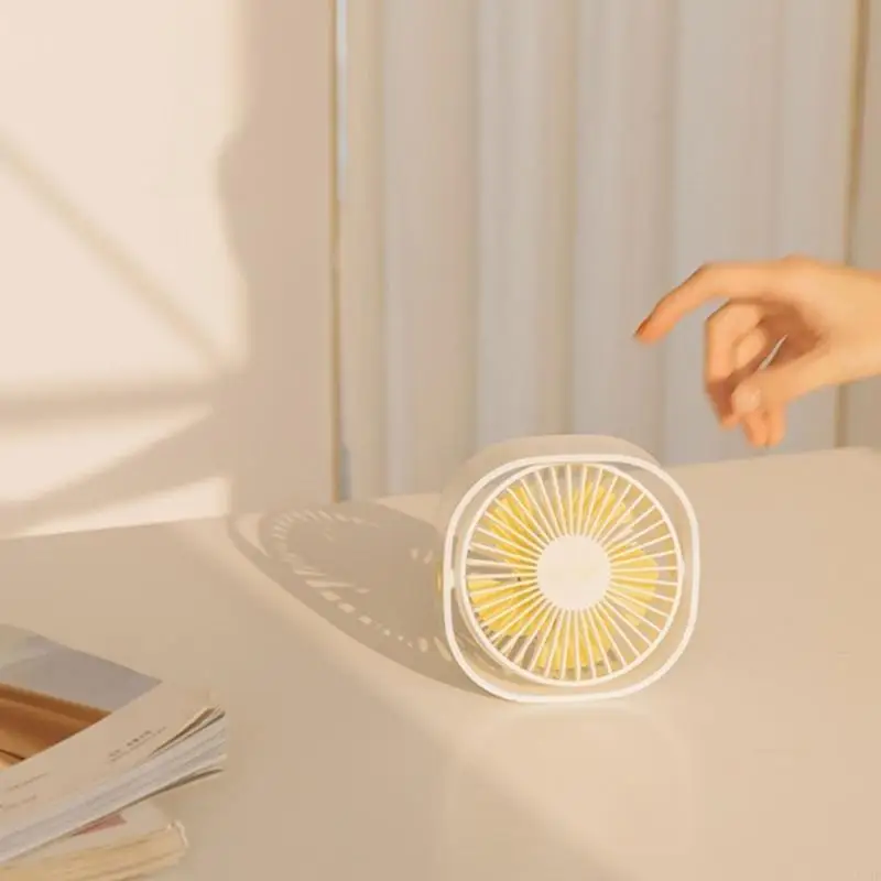 J1HF Desktop Cooler Fan 360 Degree Rotate Air Conditioner-Outdoor Travel Cooling Fan