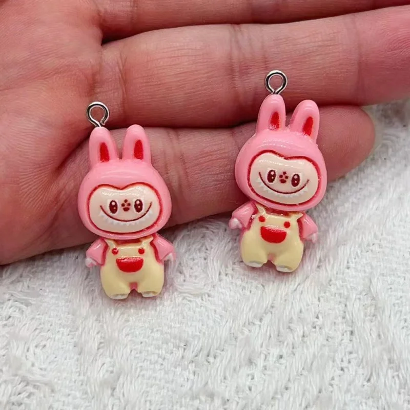 10PCS New Kawaii Rabbit Resin Pendant Fashionable and Charming DIY Necklace Bracelet Earrings Keychain Accessories