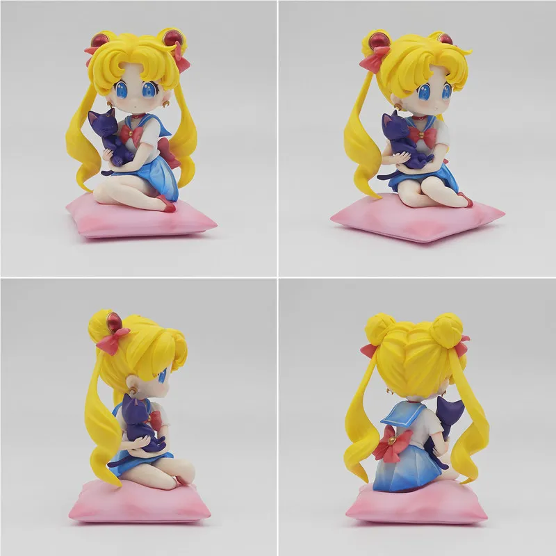 Kawaii Q-Style assis marin lune & Usagi Tsukino Gk Statue-anime assis châssis de voiture modèle ornements figurine à collectionner pour les Fans