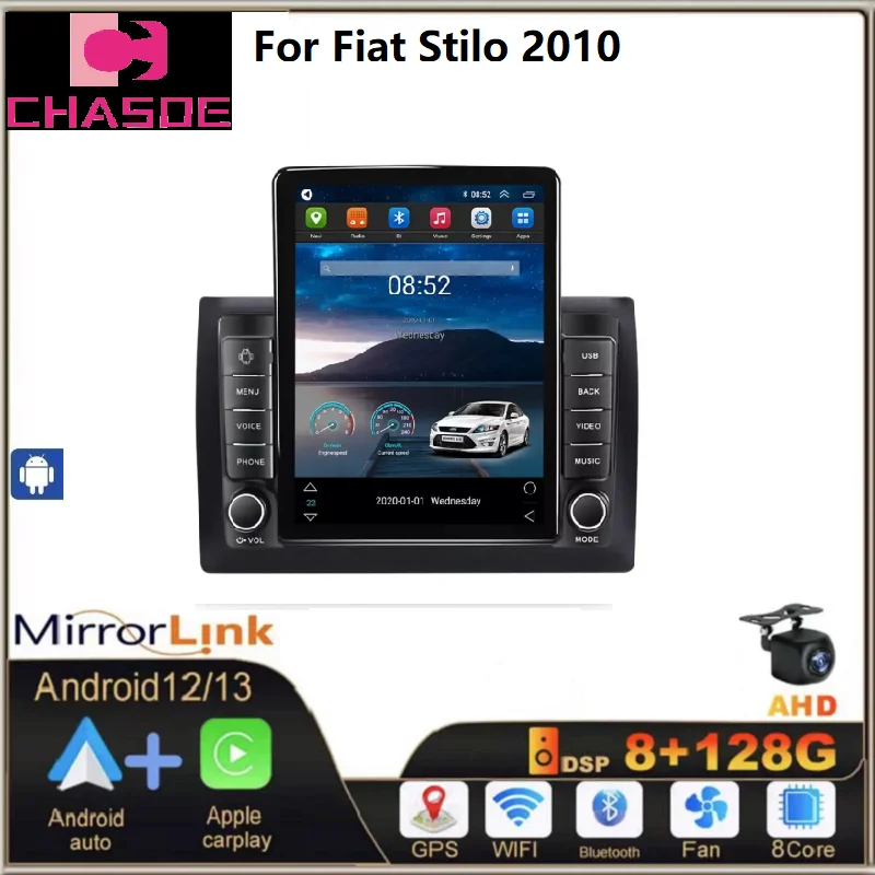 Android 13 Tesla 8+128G car dvd gps android car video For Fiat Stilo 2010 carplay 360 camera AM FM SWC car gps auto audio system