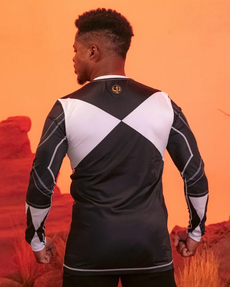 2026-2027 Spring and Autumn Printed Personalized Casual Comfortable Black Ranger Long-Sleeved Round-Neck T-shirt for Men