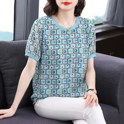 2024 New Summer Fashion T Shirt Woman O Neck Short Sleeve Plus Size T-shirt Woman European Style Shirt Oversized Women Shirts