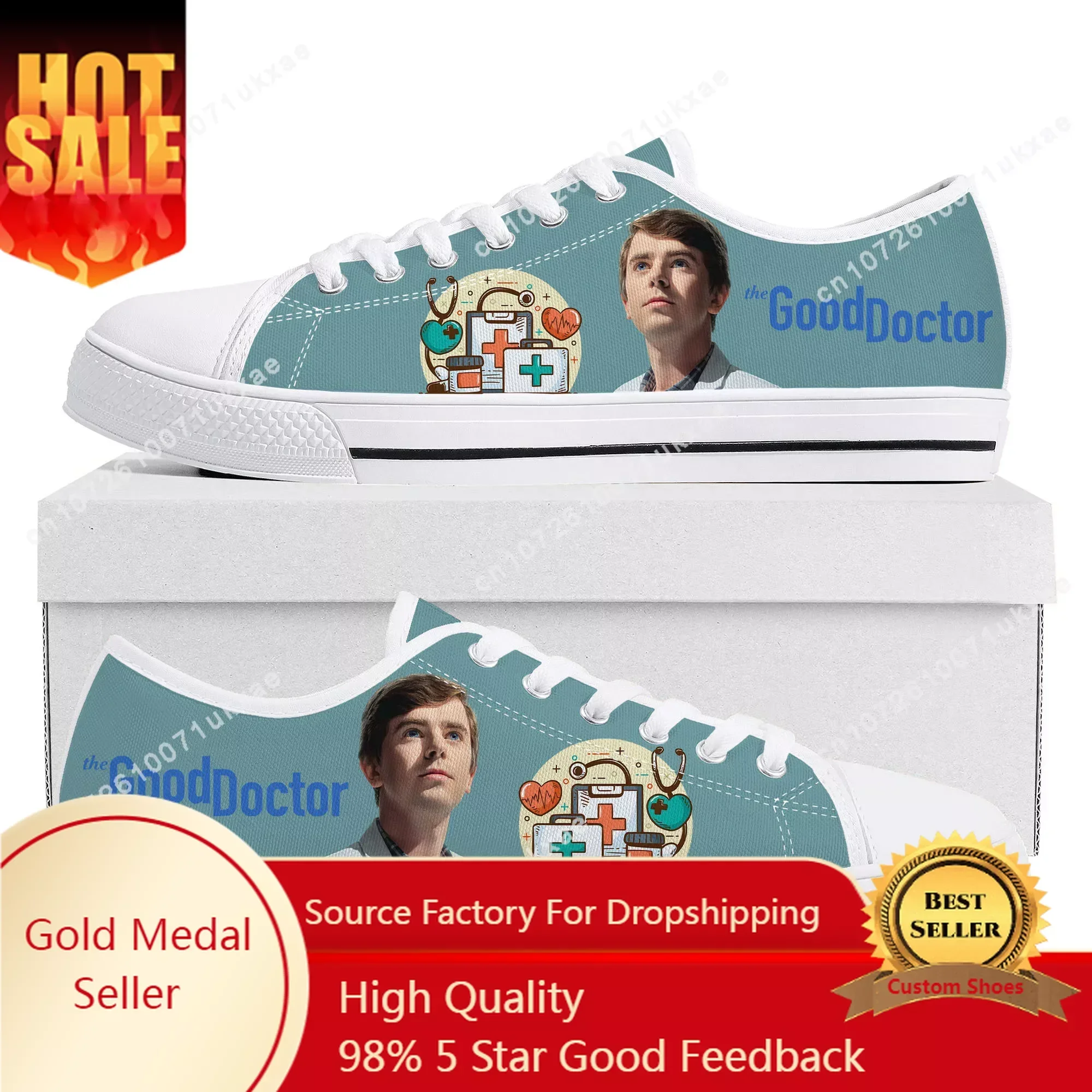 

The Good Doctor Low Top Sneakers Mens Womens Teenager Freddie Highmore Canvas Sneaker couple Casual Shoes Custom Made DIY Shoe