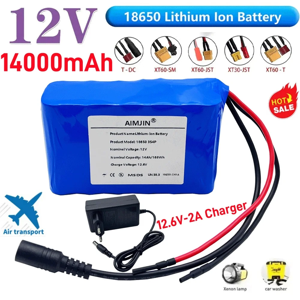 

Batterie Lithium-ion 3s4p 12V 14ah 18650,12V 14000mAh DC12.6V, Batterie Rechargeable De Très Grande Capacité Avec BMS + Chargeur