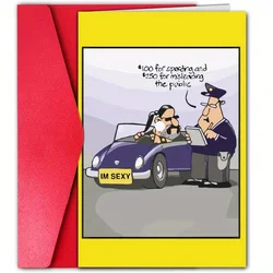 1pc, happy birthday card, creative birthday card, friend birthday card, humorous cartoon birthday card, for husband wife friend
