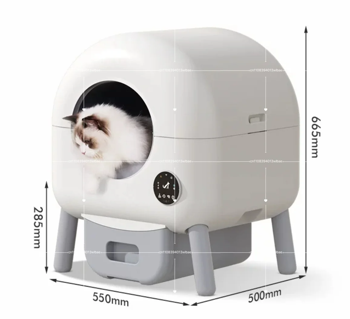 100L Self-Cleaning Cat Litter Box Automatic Litter Box-Robot for Multiple Cats Large Electric Litter Box-APP Control Odor-Free