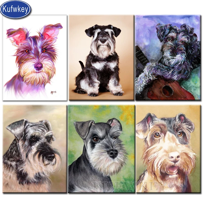 Schnauzer dog Embroidery Diamond mosaic art,Diy diamond painting Cross Stitch 3D puppy pattern,cute pet dog home decor