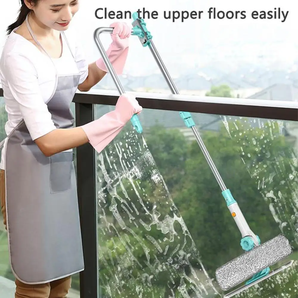 Household Window Glass Cleaning Tool Double-sided Disassemble Scraper Window Wiper Cleaner Mop Squeegee Rod N5R1