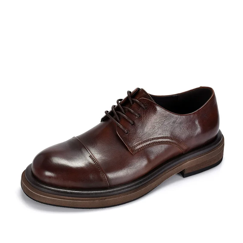 

Handmade Genuine Leather Mens Dress Shoes Luxury Italian 2026 Autumn Fashion Black Wedding Social Business Formal Shoes Man