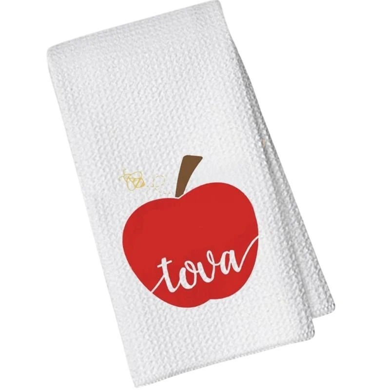 12PD Waffles Weave Cloth Towel With Pomegranates Designs Absorbent and Fast Drying for Home Use