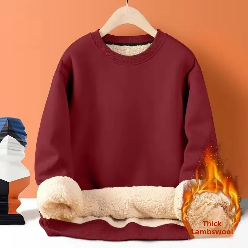 

Ladies Thickened Fleece Hoodie Warmth Guaranteed Autumn Winter Zipper Pocket Long Sleeve round Neck Color Korean Style