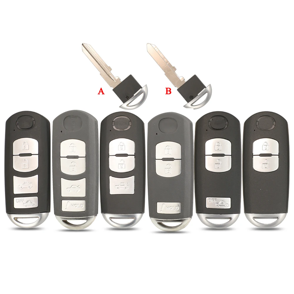 Jingyuqin 2/3/4 Buttons For Mazda X-5 Summit Axela Atenza M3 M6 M2 CX-7 CX-9 Remote Smart Case Key Shell Fob Replacement