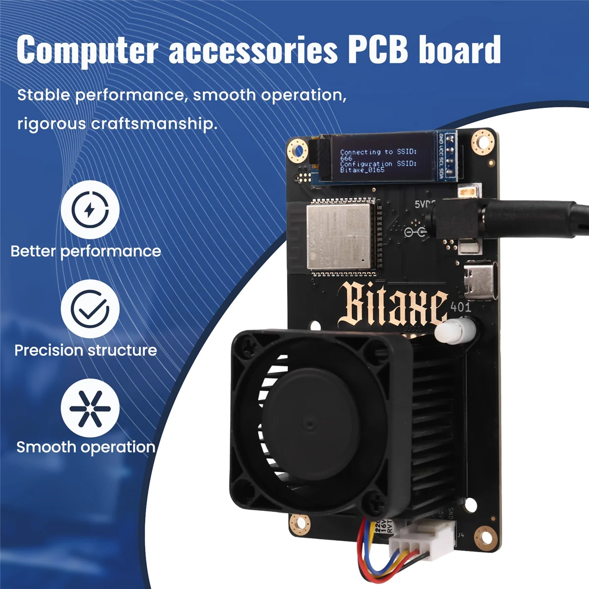 X61A_Bitaxesupra 401 Solo Miner Bitaxe 13 Вт BM1368 ASIC Chip EU PLUG