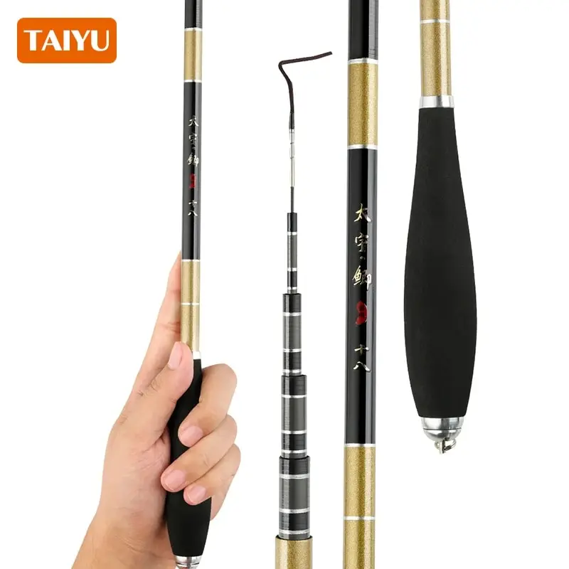 TAIYU 3.6M 3.9M 4.5M 5.4M Carbon Fiber Telescopic Fishing Rod 39-83g Ultra-light Stream Freshwater Pole Taiwan Fishing Lure Rods