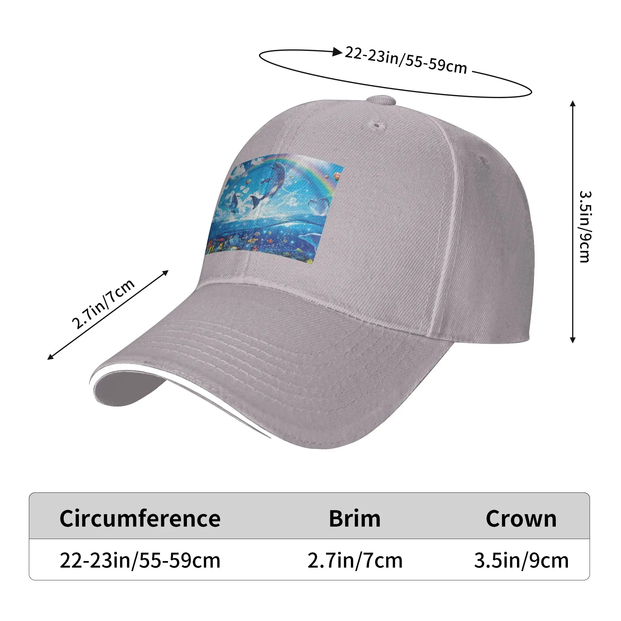 Symphony Dolphins Frutiger Aero Cap Casual Baseball Caps Adjustable Hat Hip Hop Summer Unisex Baseball Hats Customizable
