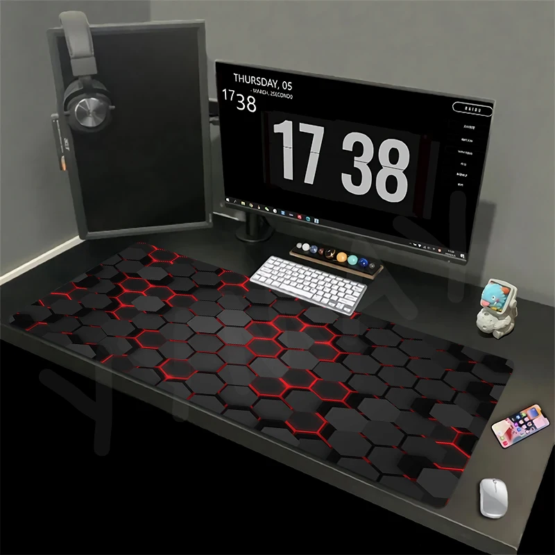 

Large Gaming Mousepads Geometry Mouse Pad Computer Mousepad Mouse Mat 90x40cm Desk Pads For PC Keyboard Mats Table Rug