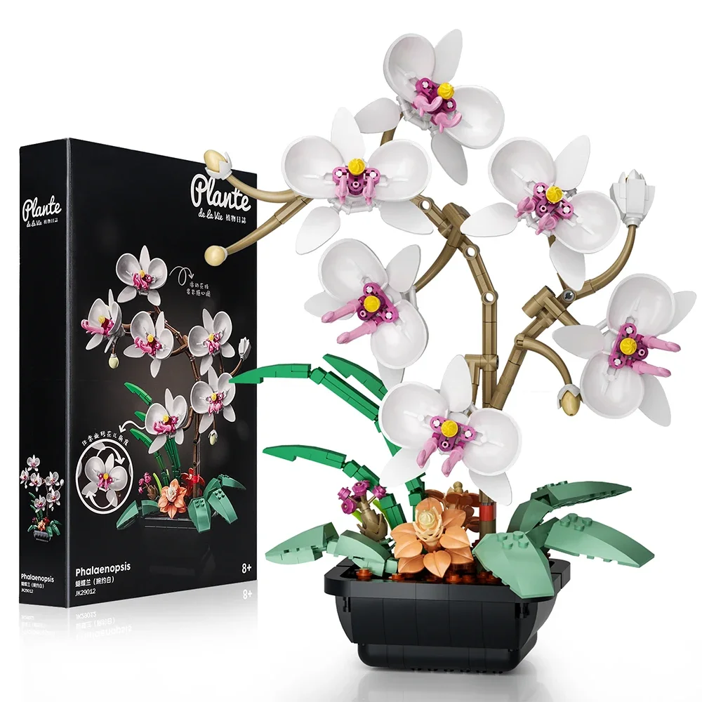 

Gobricks Creative Phalaenopsis Potted Plants Building Blocks Model Butterfly Orchid Bedroom Decorate Bricks Girl Creative Toys