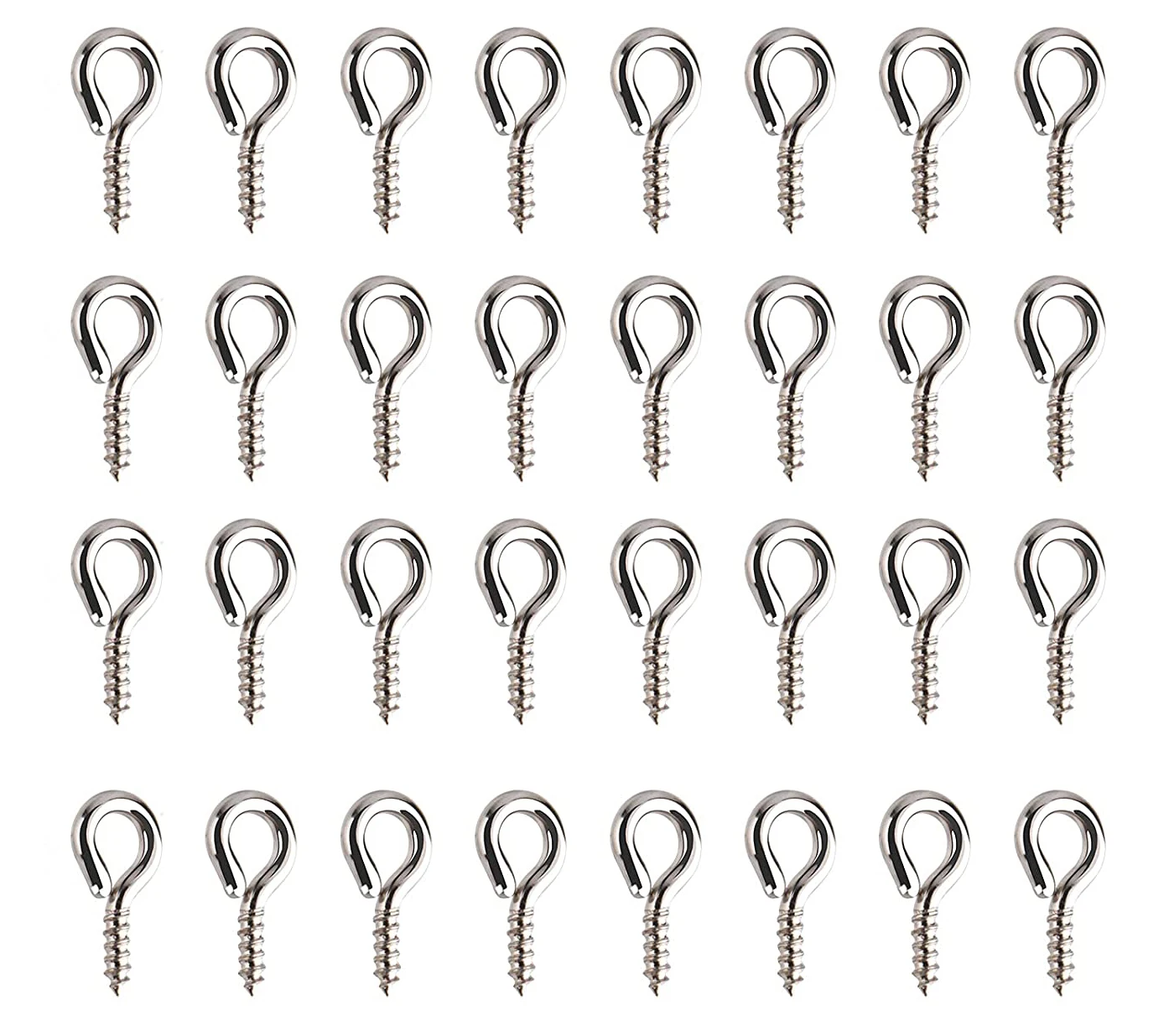 50pcs Mini Eye Pins Stainless Steel Eyelets Screw Clasps Hooks Threaded Bails for Jewelry Making DIY Crafts