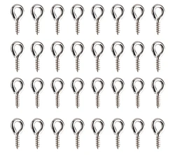 50pcs Mini Eye Pins Stainless Steel Eyelets Screw Clasps Hooks Threaded Bails for Jewelry Making DIY Crafts