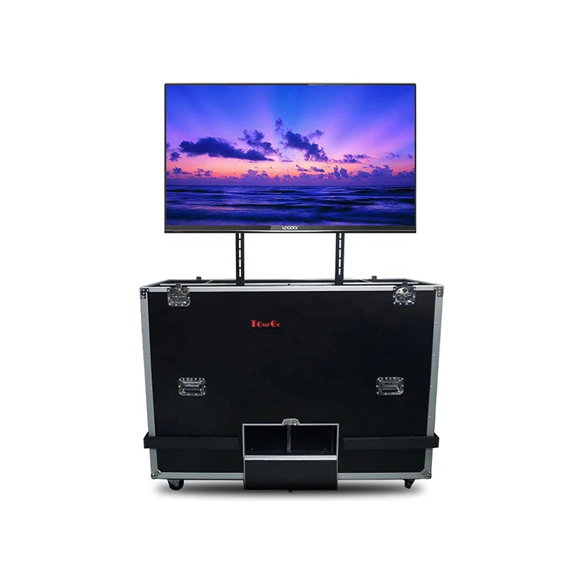 

Universal Shockproof EVA Motorized Lift LED TV Plasma Road Flight Case 4" Wheels 55" 65" 75'' 85'' 100" Flat LCD Screens