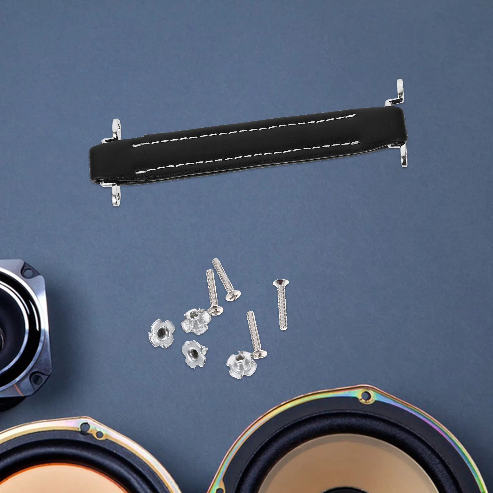 

Heavy Duty Guitar Amplifier Handle Strap Black PU Reinforced for Amp Speaker Cabinet Secure Grip Lightweight Easy Carry