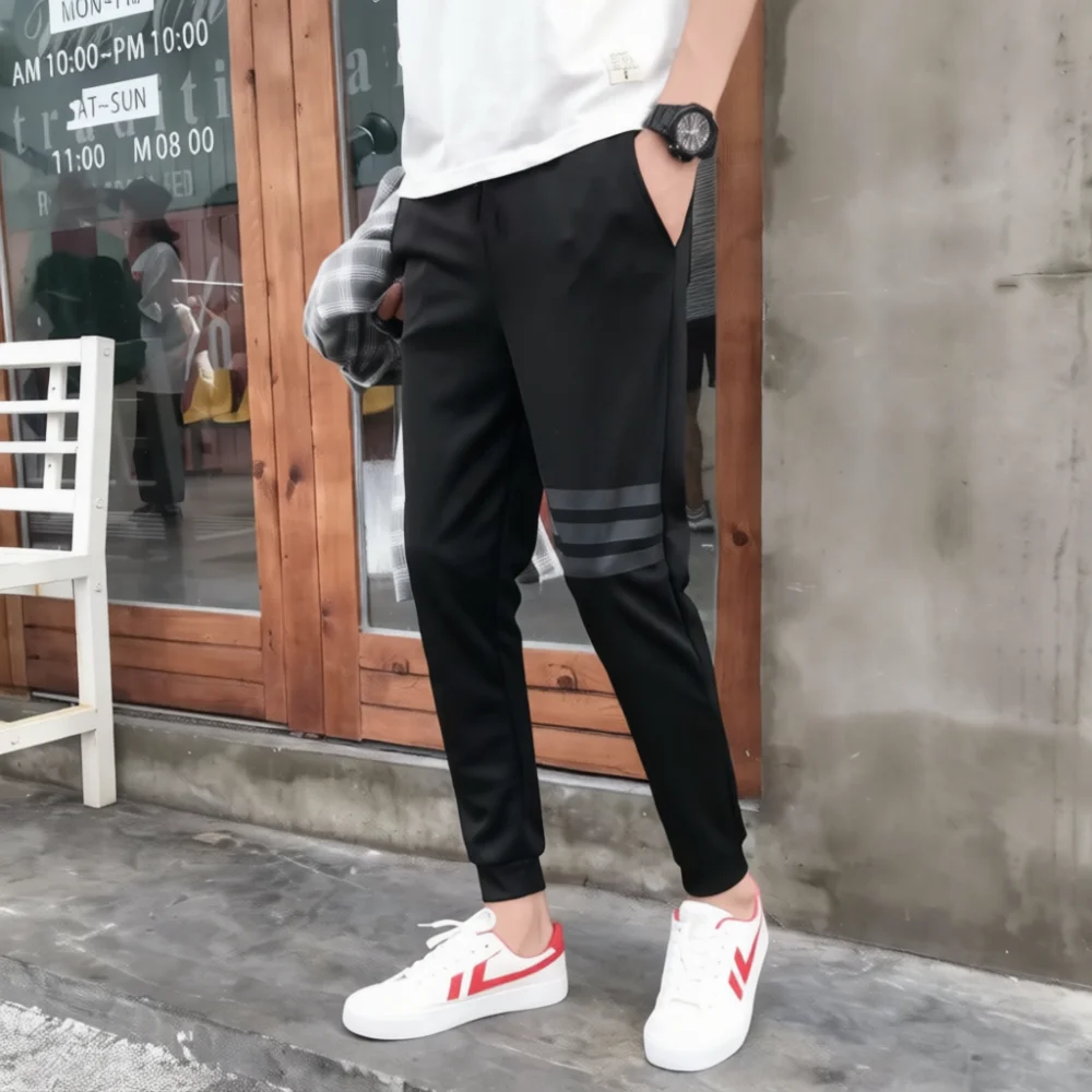 Mens Summer Athletic Joggers Casual Slim Fit Sweatpants Ankle Length Trousers Fashion High Stretch Breathable Running Pants