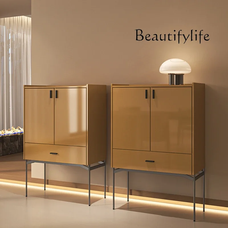 XR القرون الوسطى نمط ضوء فاخر الطعام خزانة جانبية الحديثة بسيطة جدار خزانة ديكور عالية مصمم تخزين خزانة جانبية