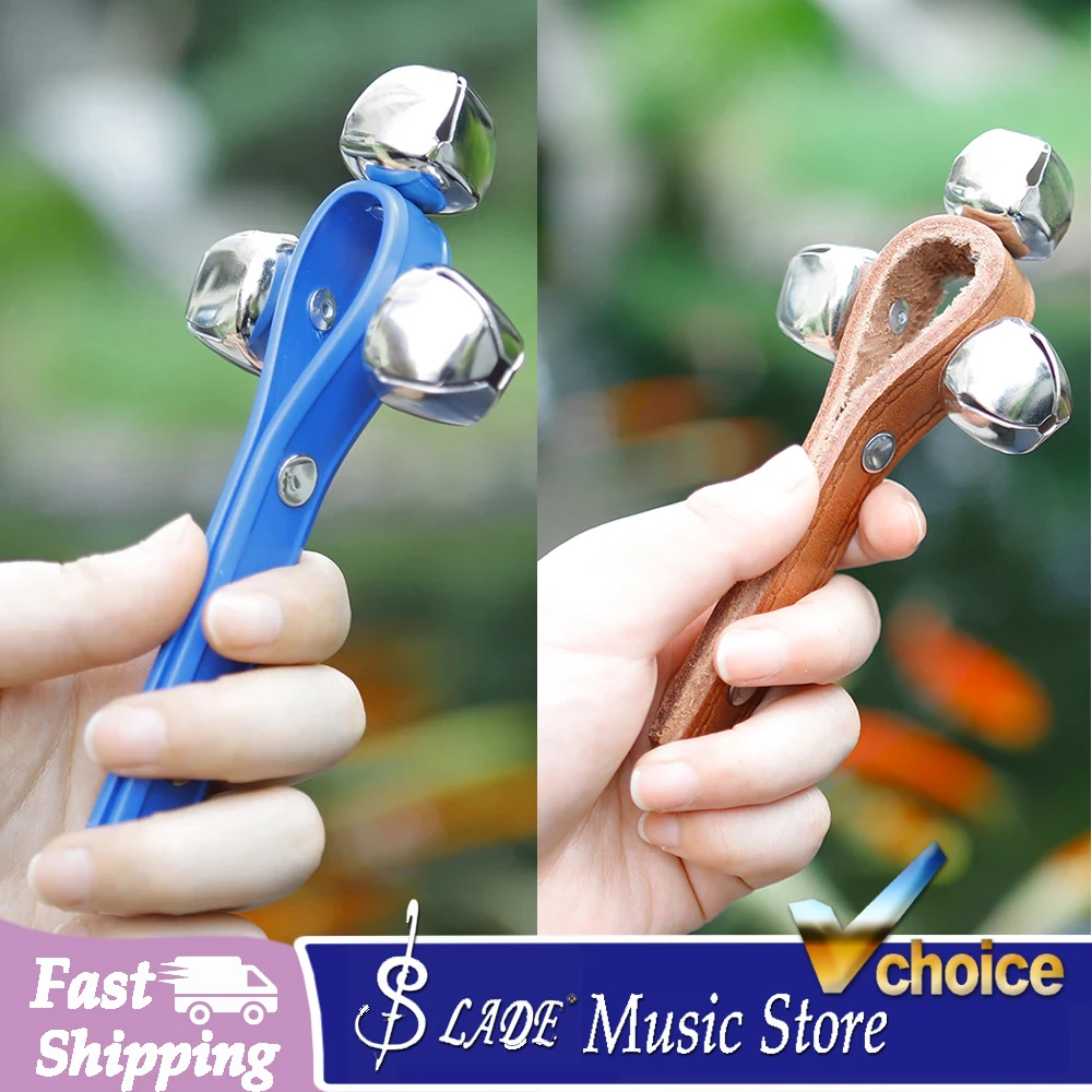 Hand Held Rattle Bell Tambourine ABS Plastic Handbell Professional Percussion Musical Instrument Ideal for KTV Party Shaker Game